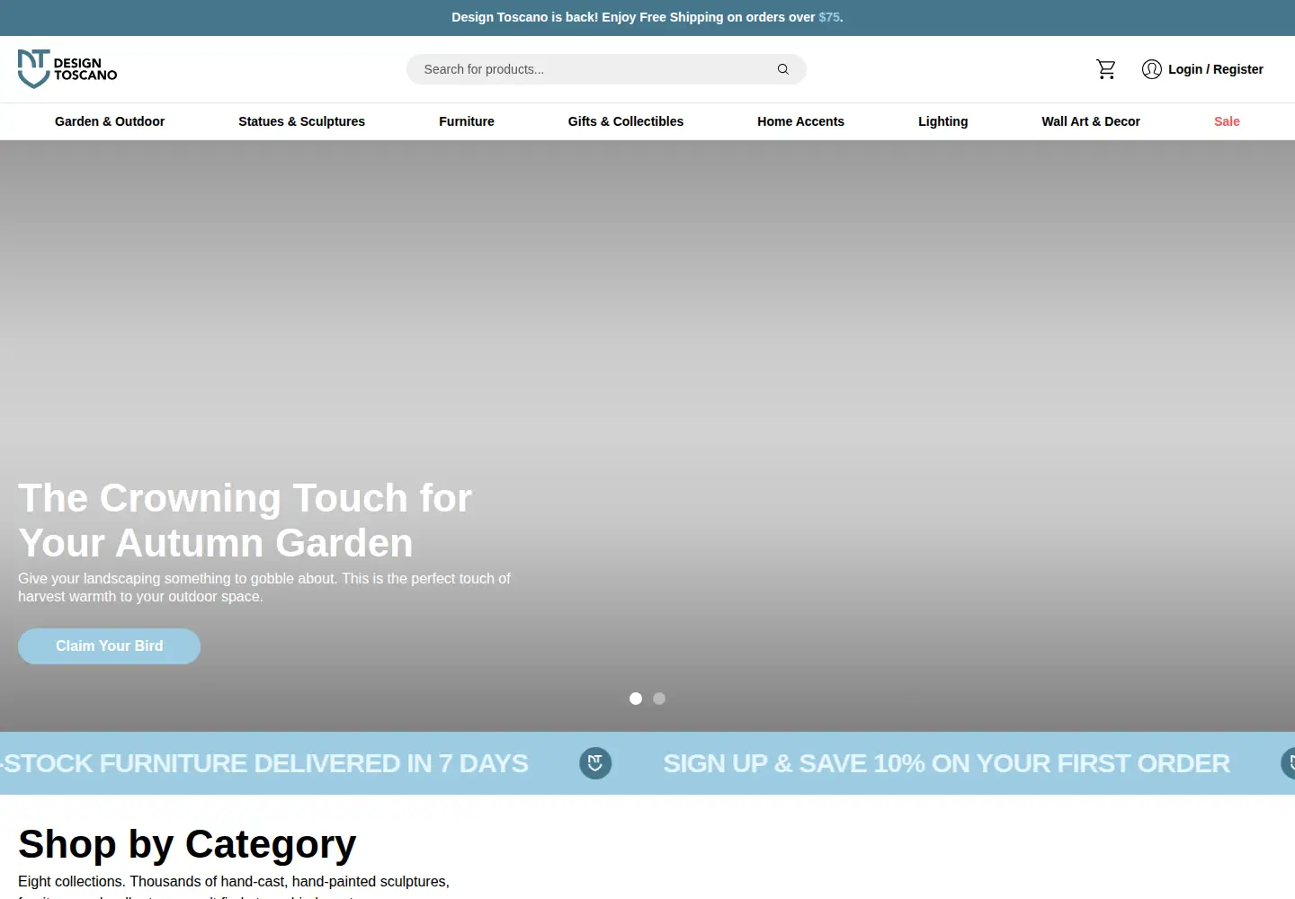 Screenshot of designtoscano.com