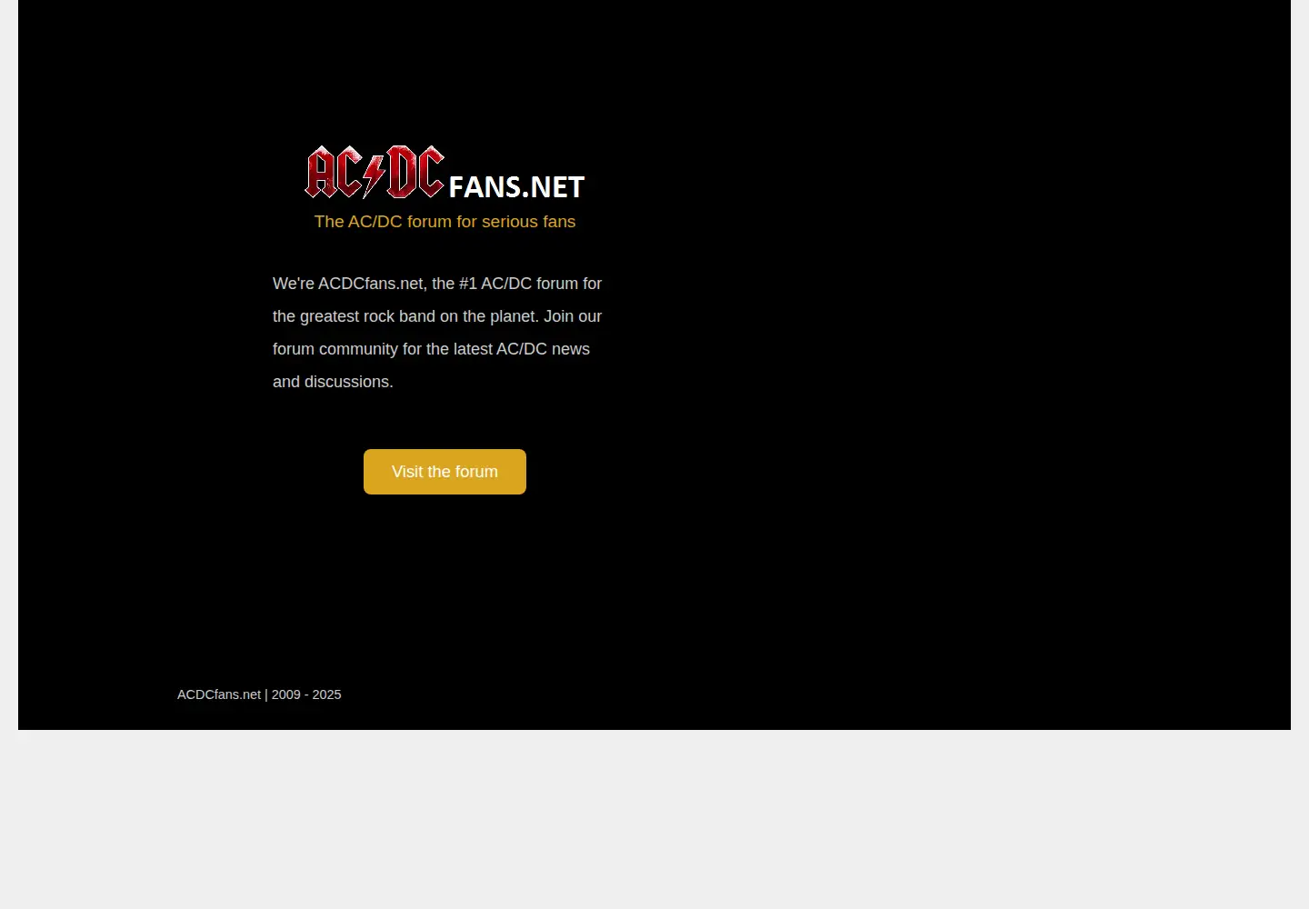 Captured homepage of acdcfans.net in the current scan