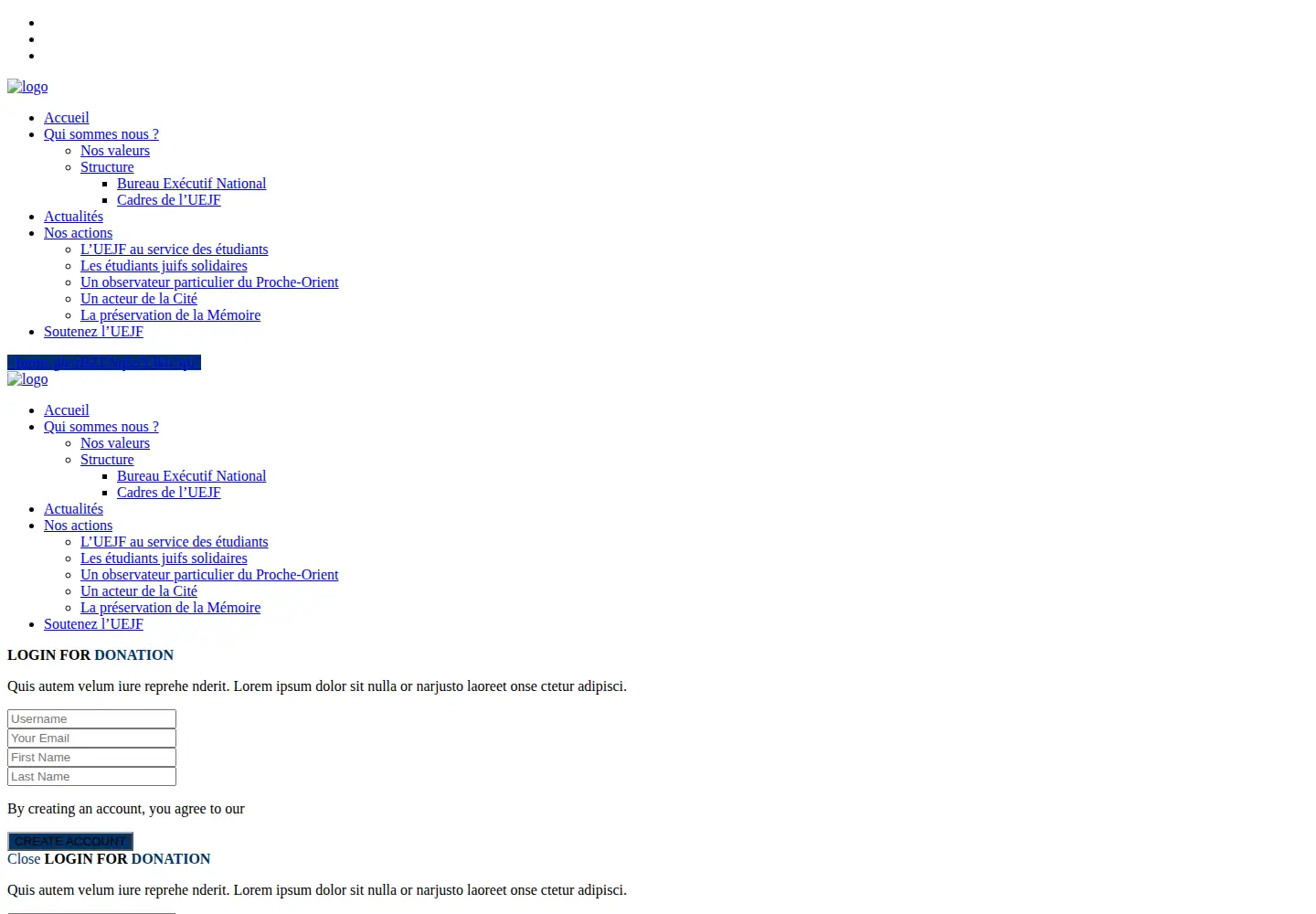 Screenshot of uejf.org