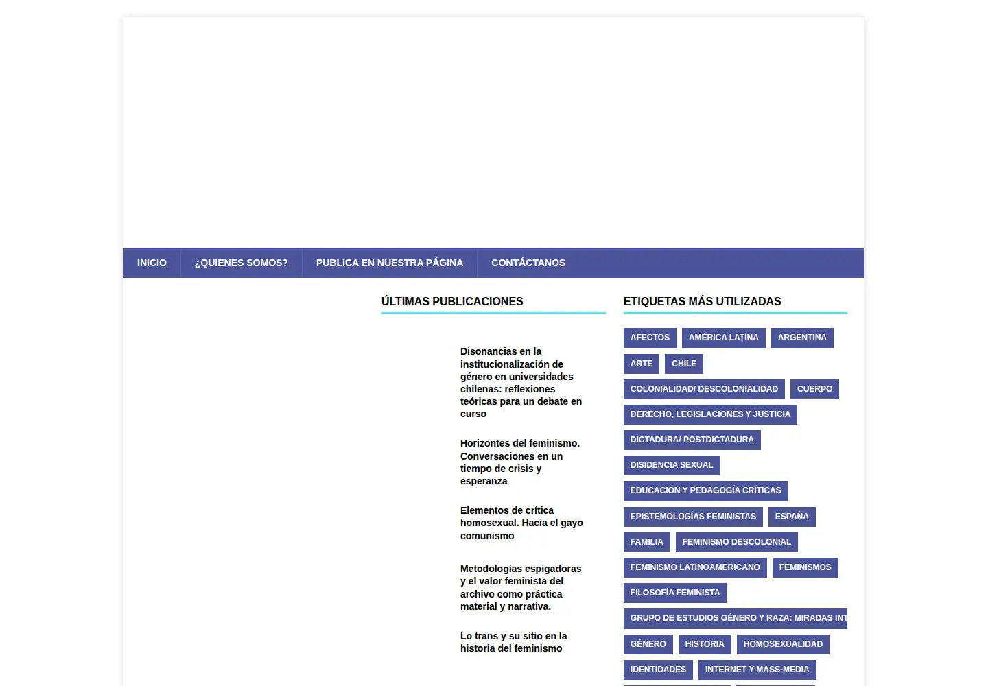Captured homepage of bibliotecafragmentada.org in the current scan