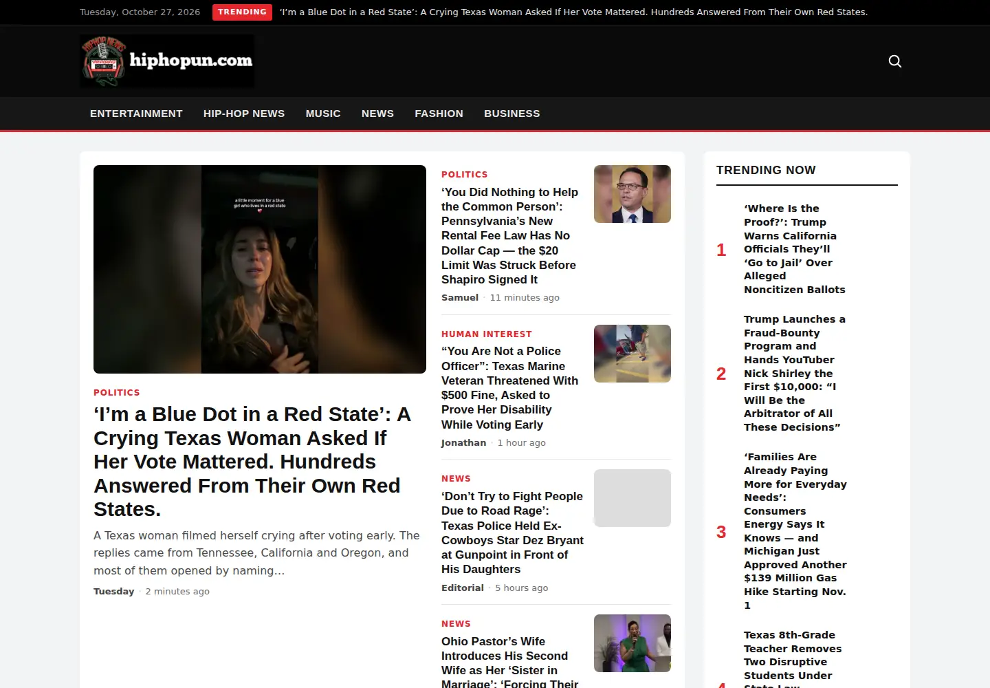 Screenshot of hiphopun.com