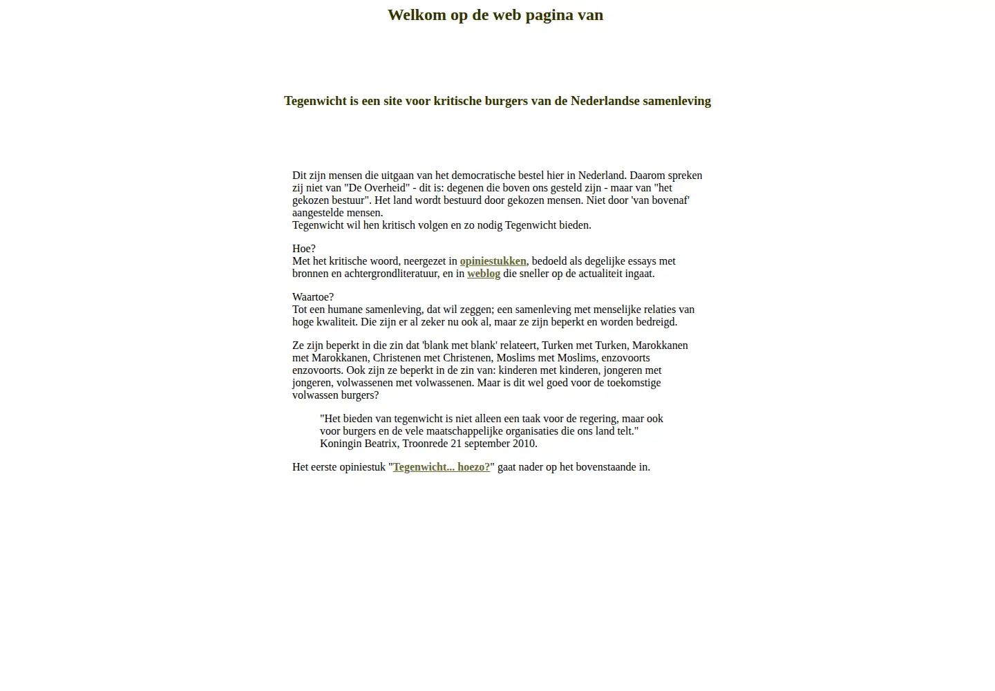 Screenshot of tegenwicht.org