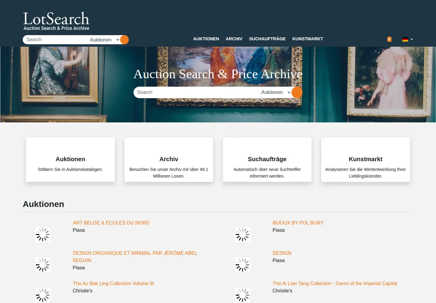 Captured homepage of lotsearch.net in the current scan