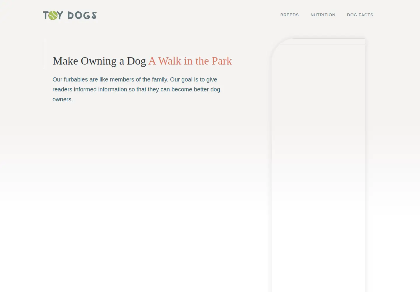 Captured homepage of toydogs.net in the current scan