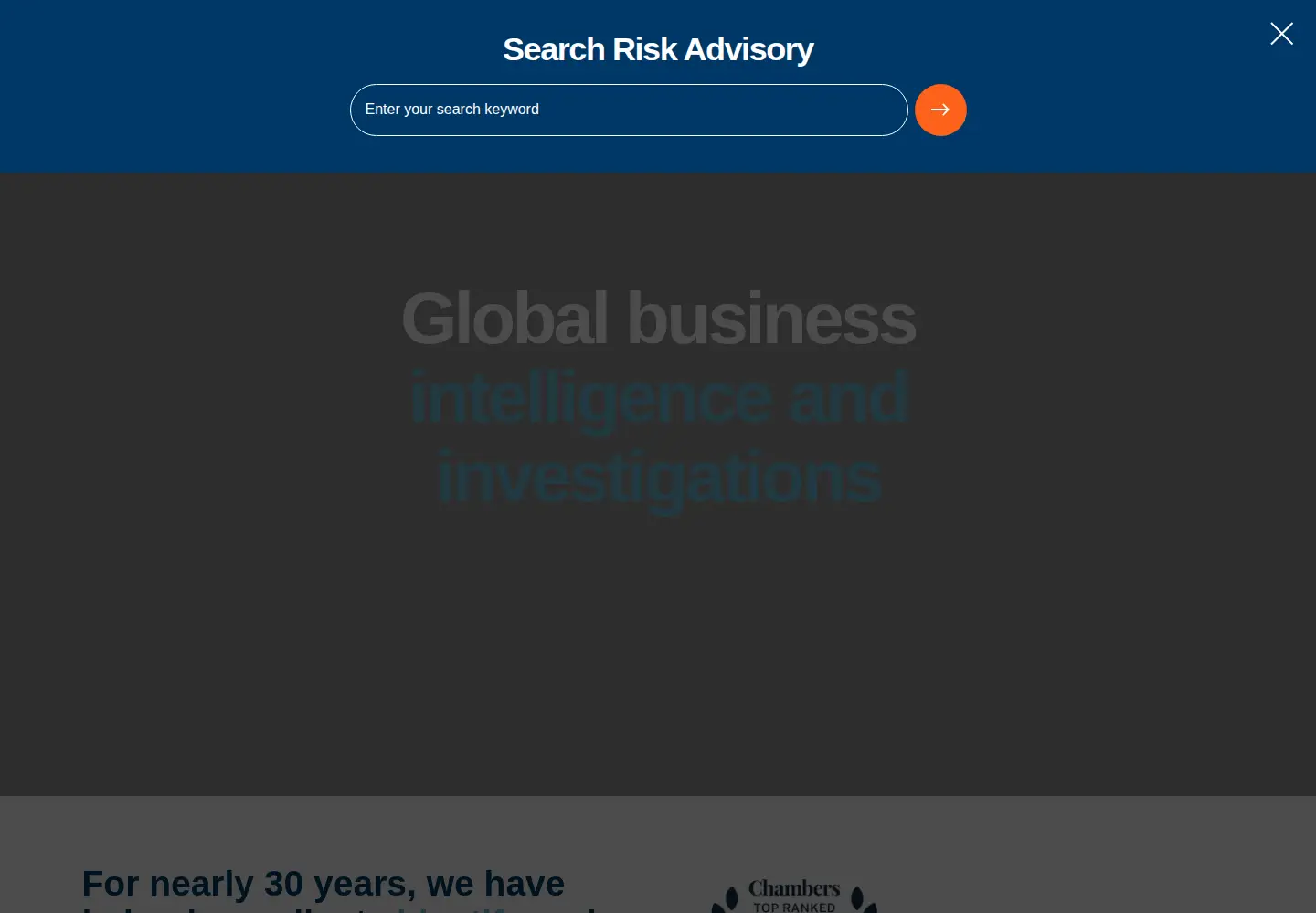 Captured homepage of riskadvisory.net in the current scan