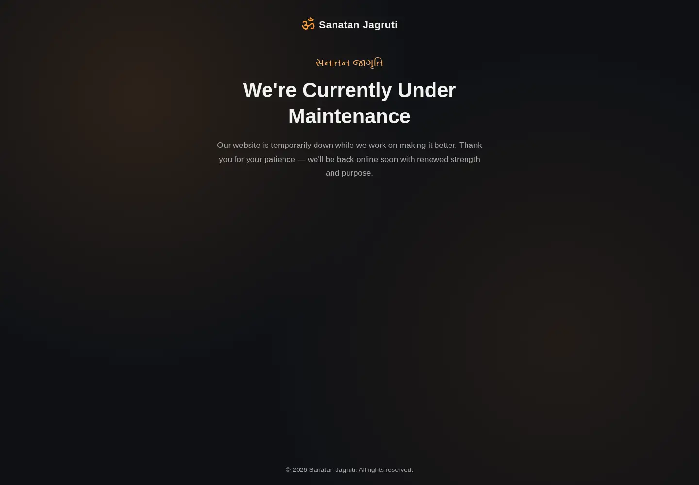 Captured homepage of sanatanjagruti.org in the current scan