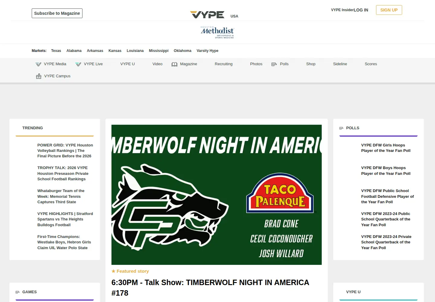 Captured homepage of vype.com in the current scan