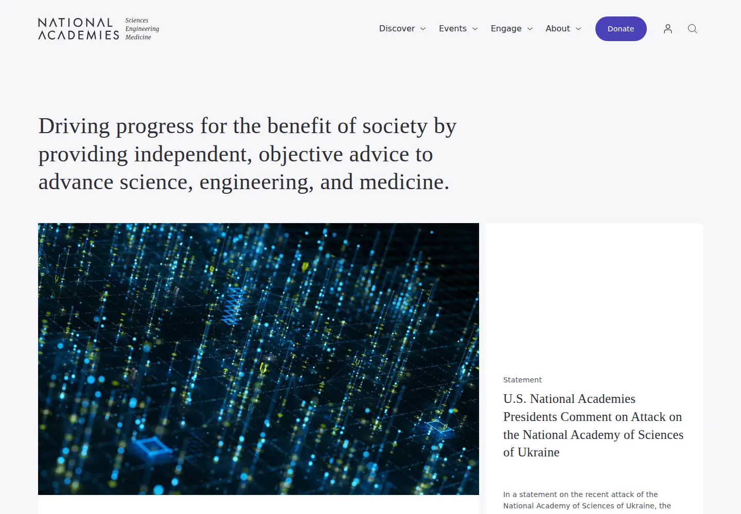 Screenshot of nationalacademies.org