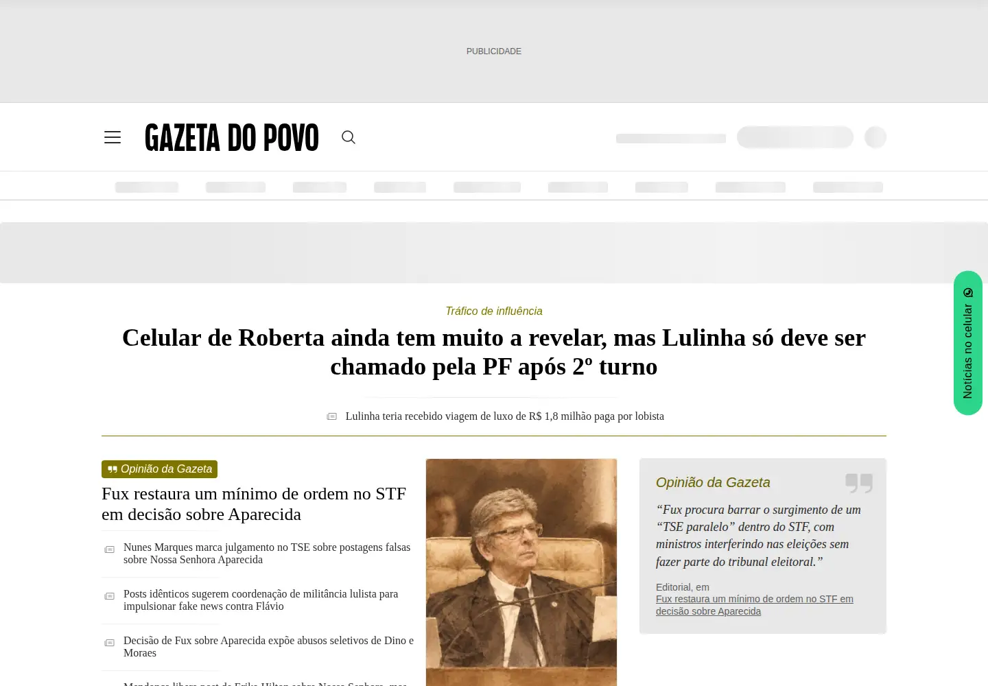 Screenshot of gazetadopovo.com.br