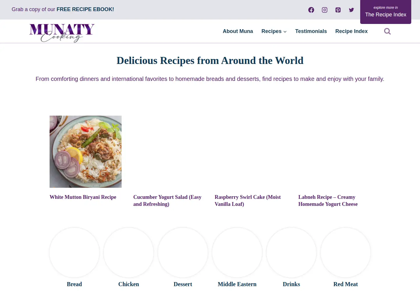Screenshot of munatycooking.com