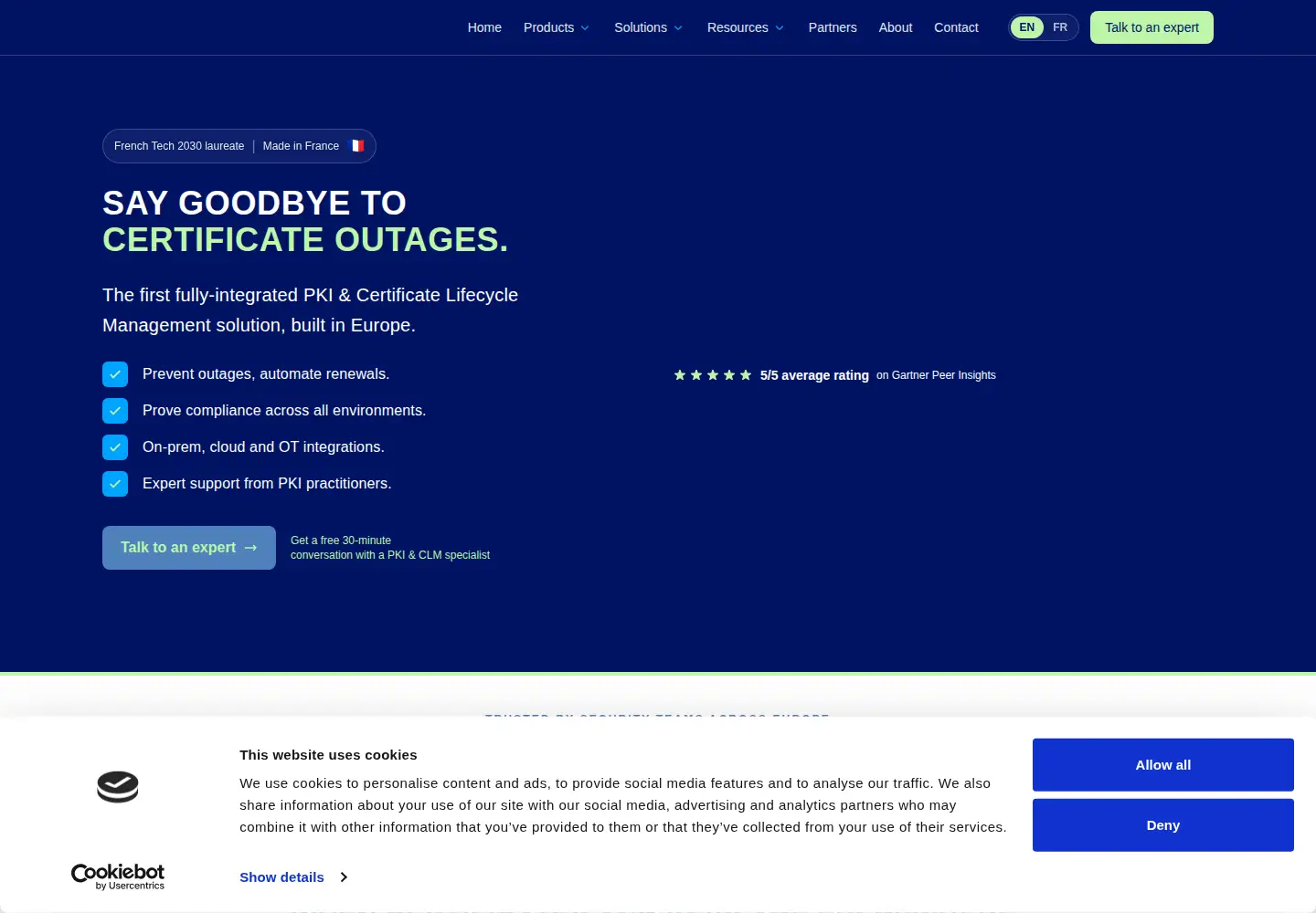 Screenshot of evertrust.fr