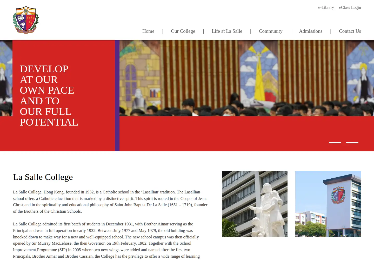 Screenshot of lasalle.edu.hk