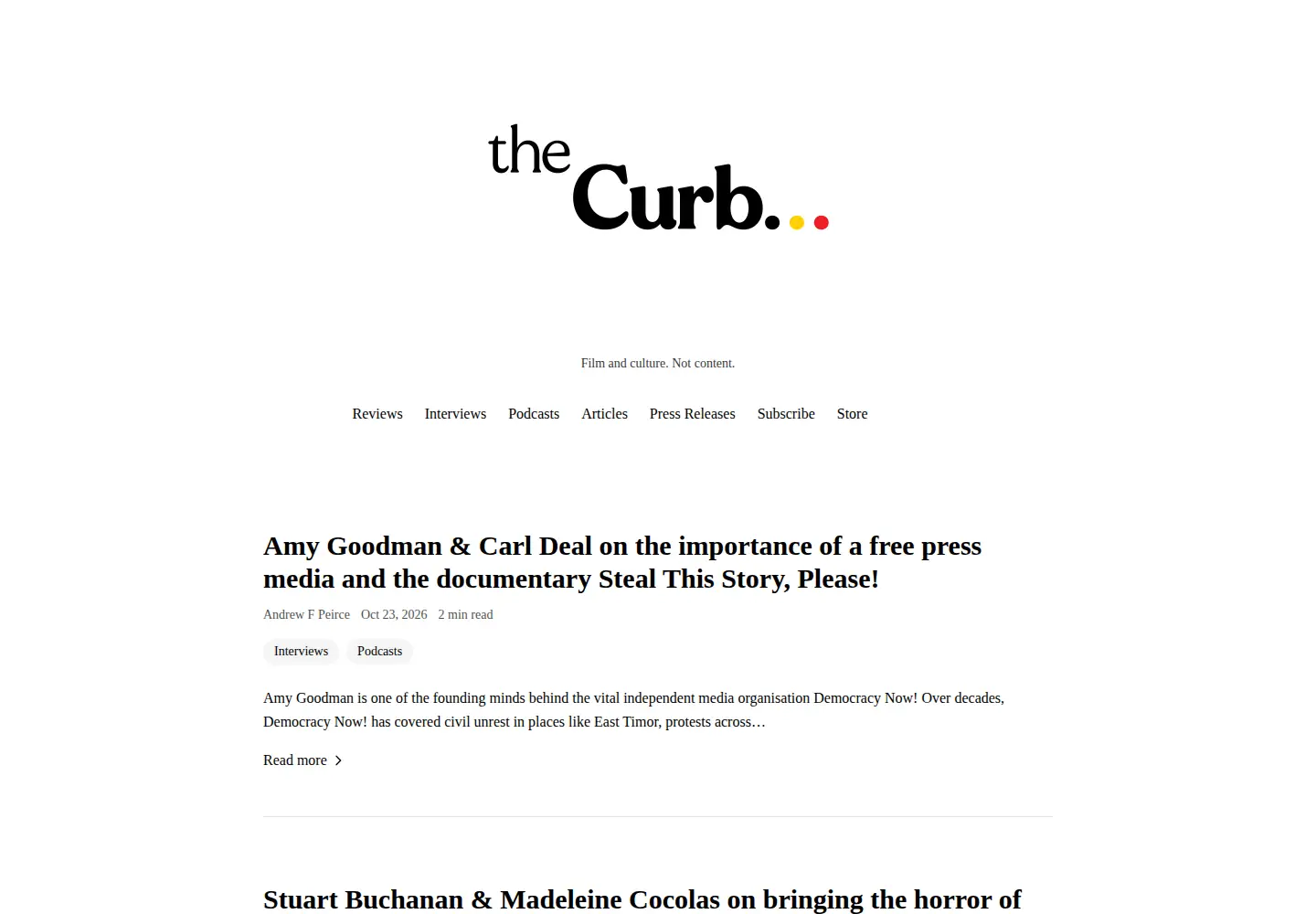 Screenshot of thecurb.com.au