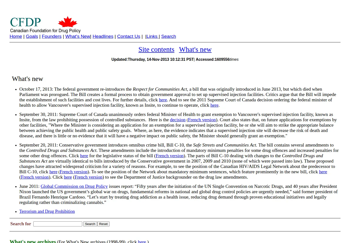 Screenshot of cfdp.ca