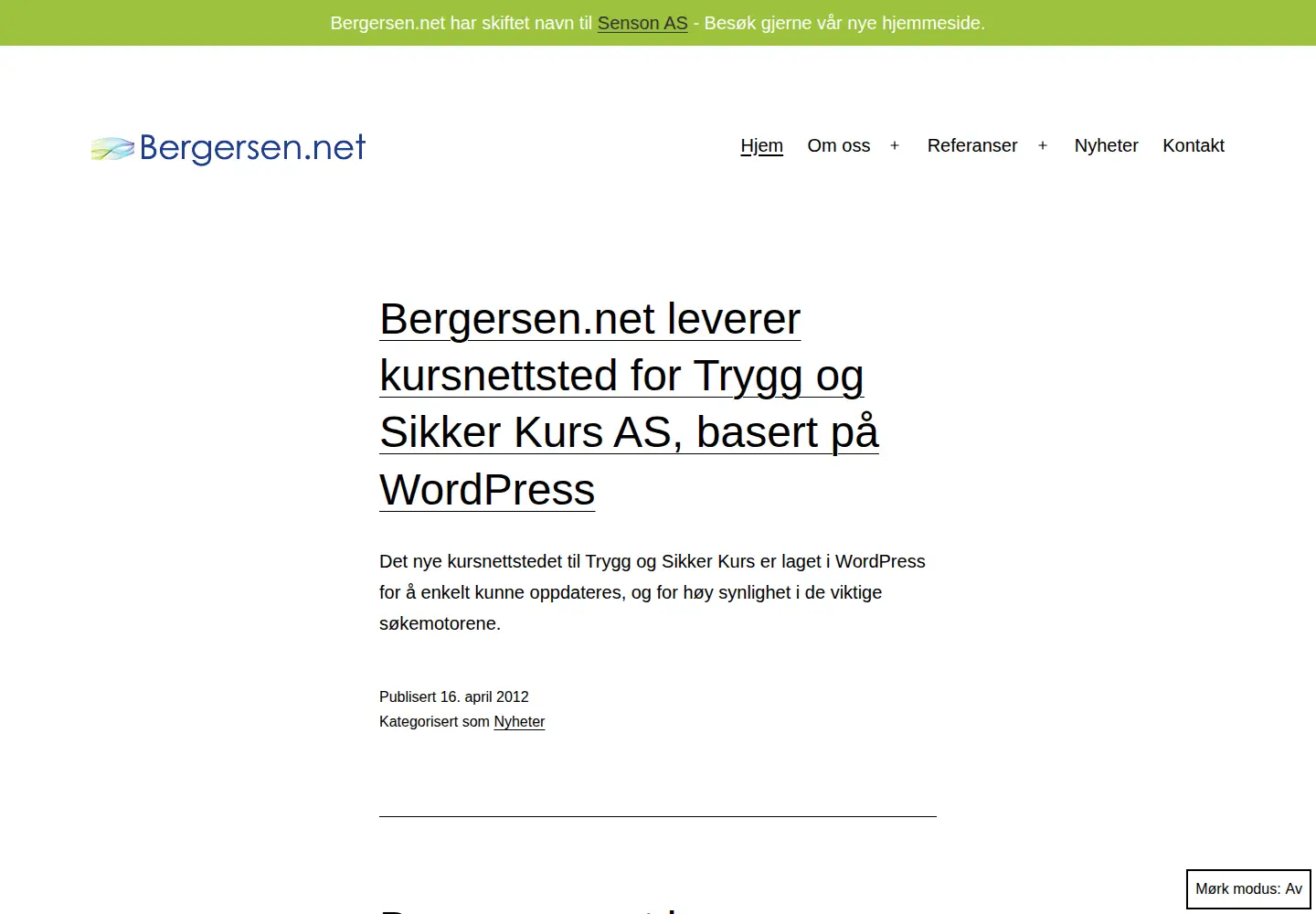 Screenshot of bergersen.net