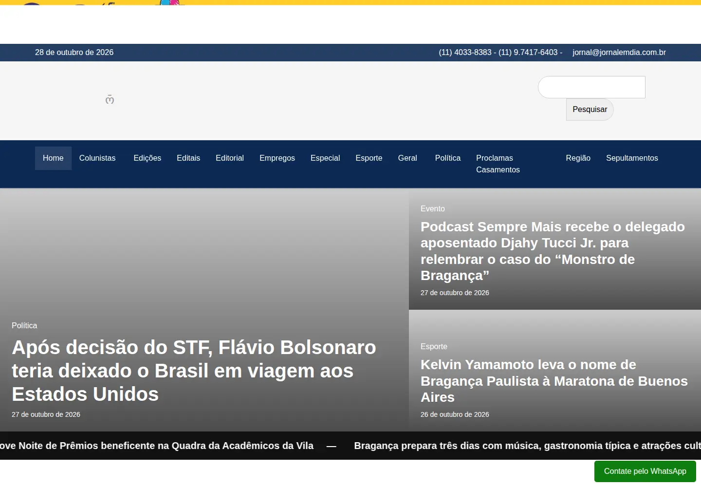 Screenshot of jornalemdia.com.br