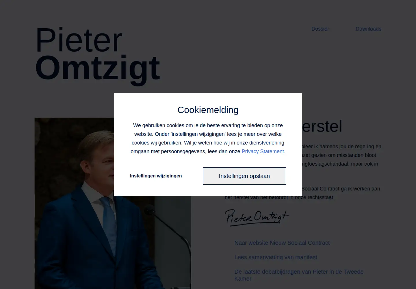 Screenshot of pieteromtzigt.nl