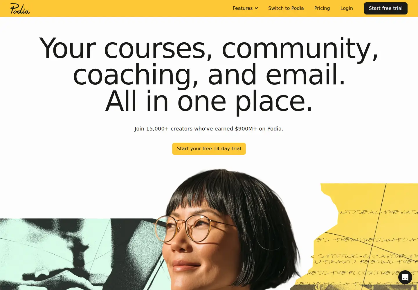 Screenshot of podia.com