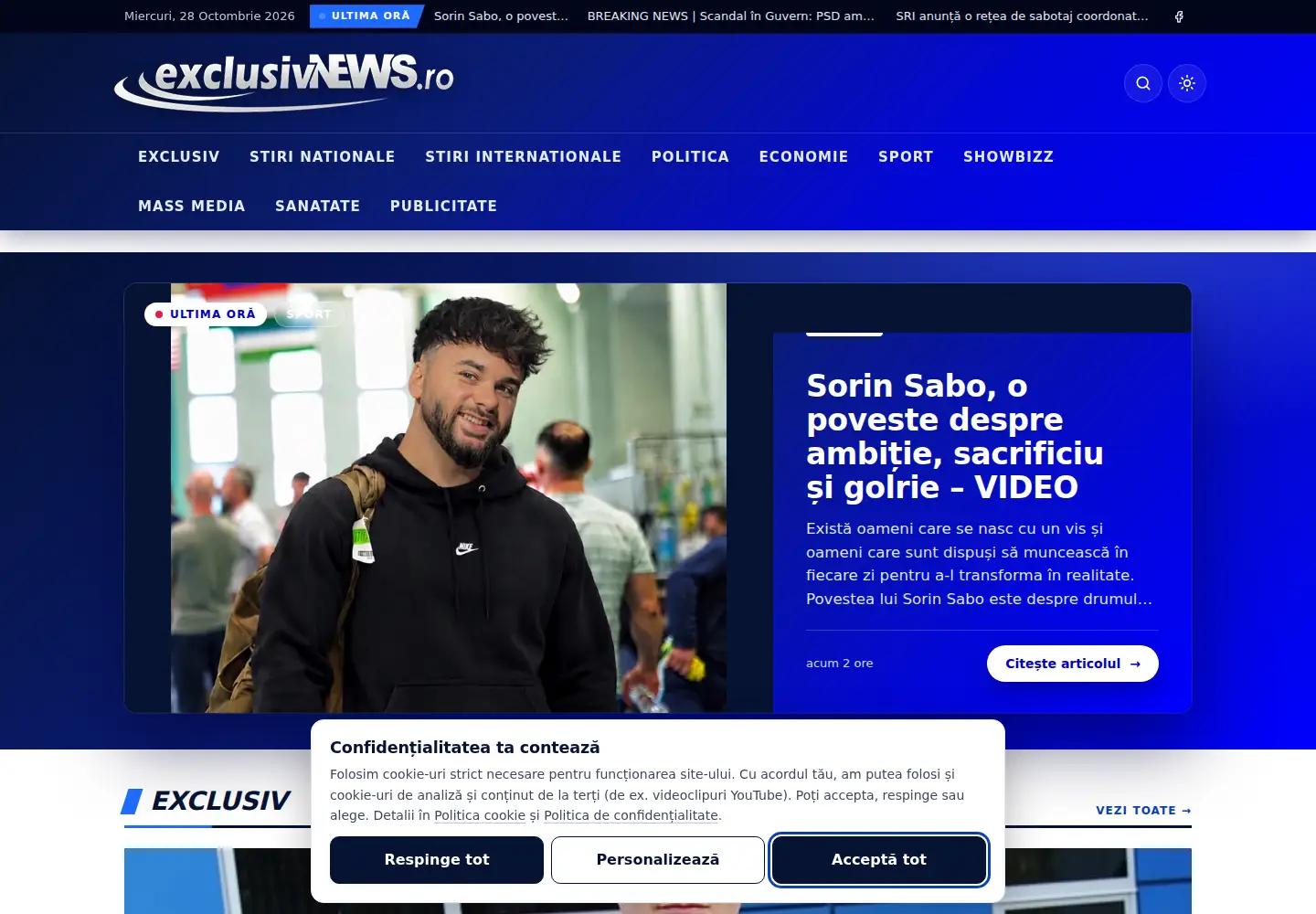 Screenshot of exclusivnews.ro