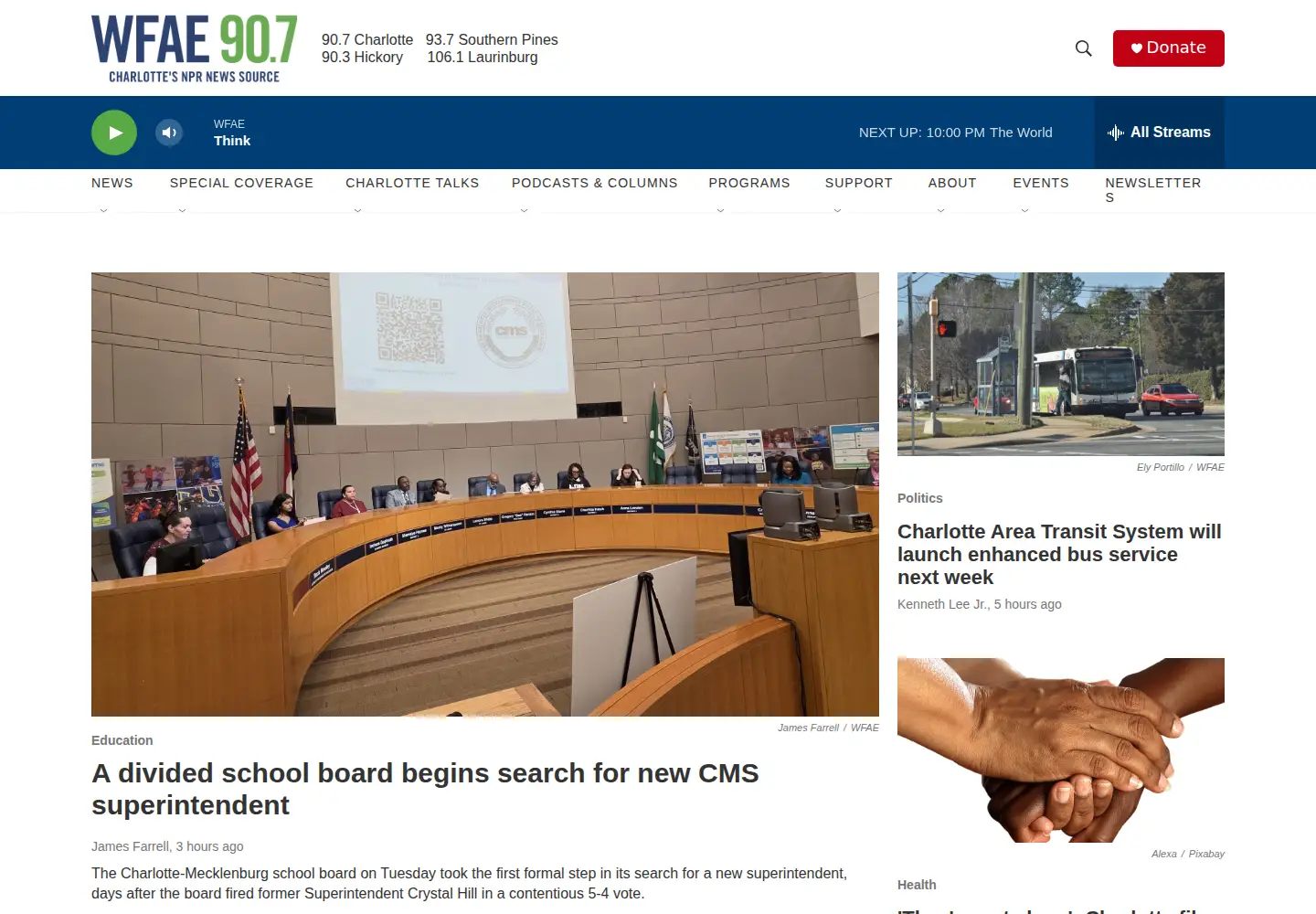 Screenshot of wfae.org