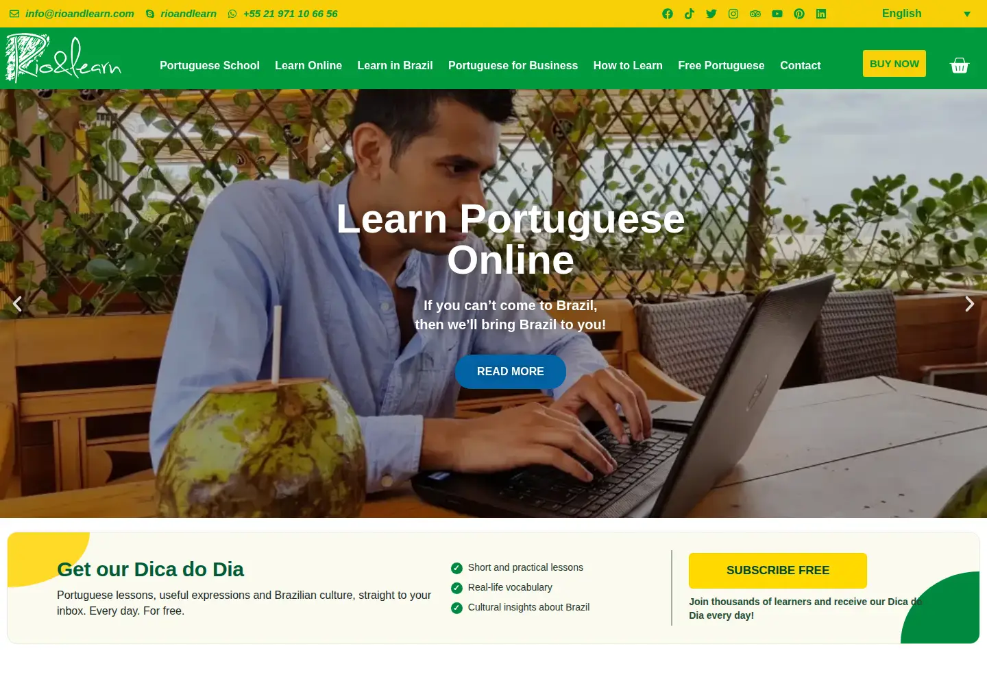 Captured homepage of rioandlearn.com in the current scan