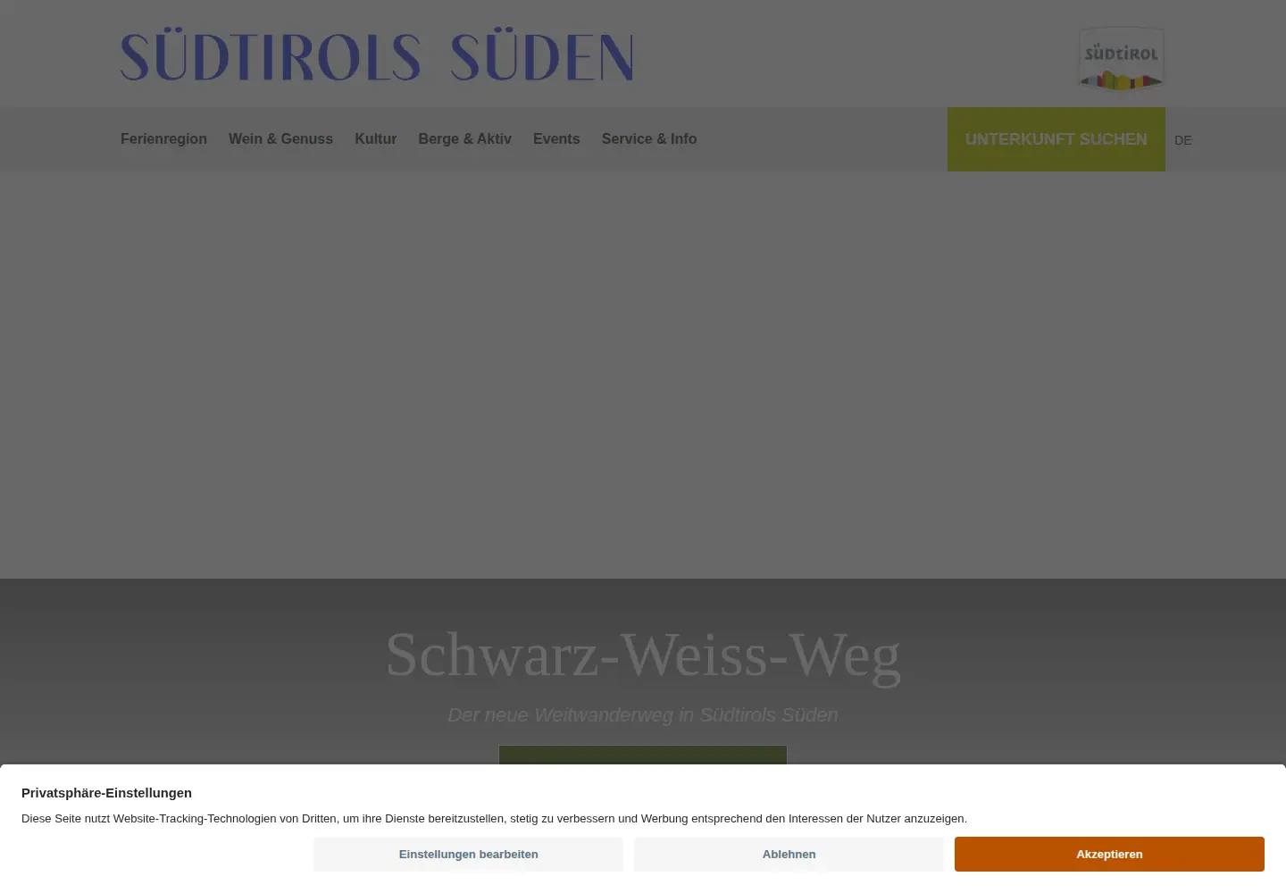 Captured homepage of suedtirols-sueden.info in the current scan