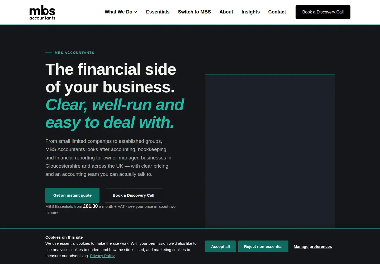 Captured homepage of mbsaccountants.co.uk in the current scan
