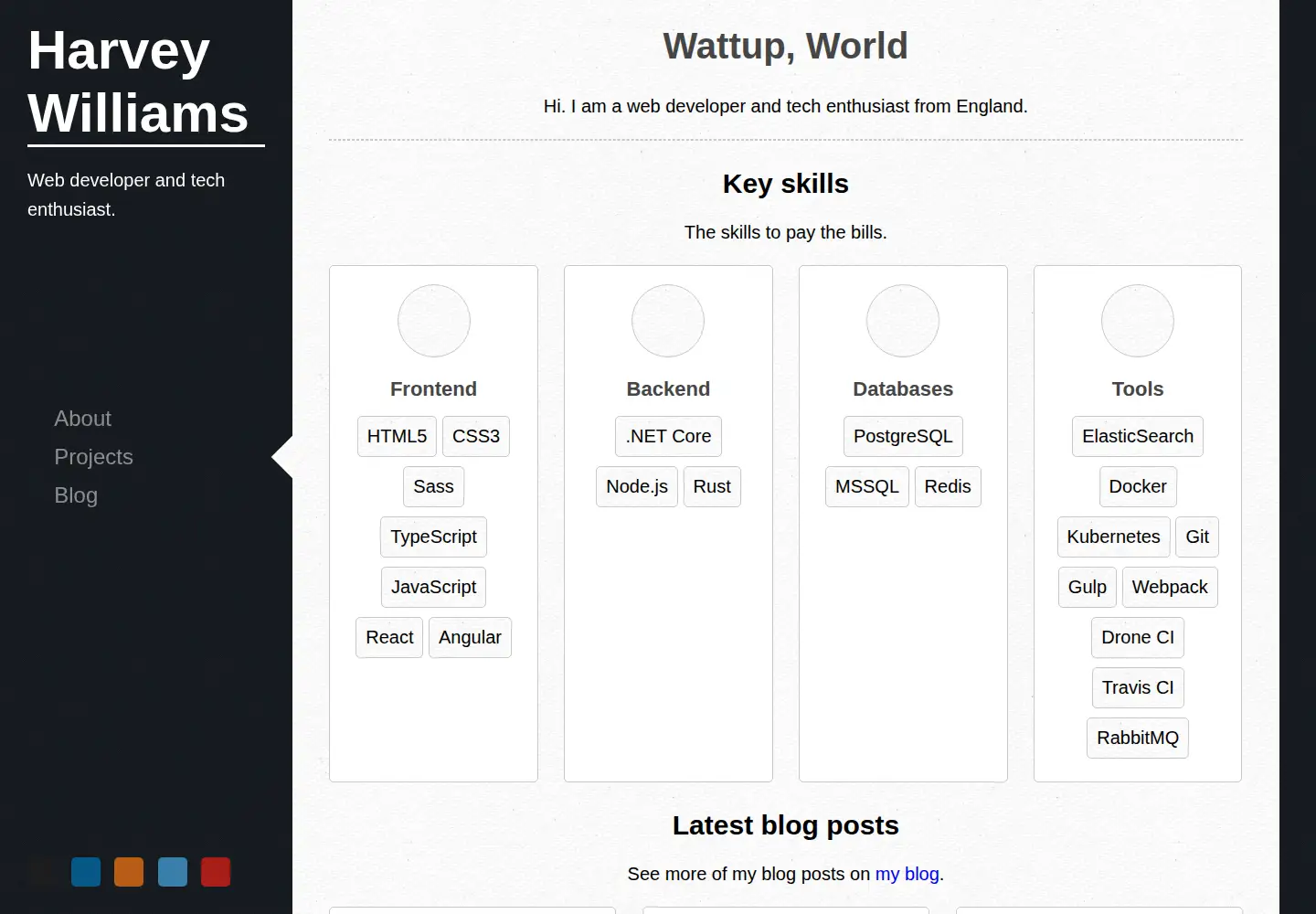 Screenshot of harveywilliams.net