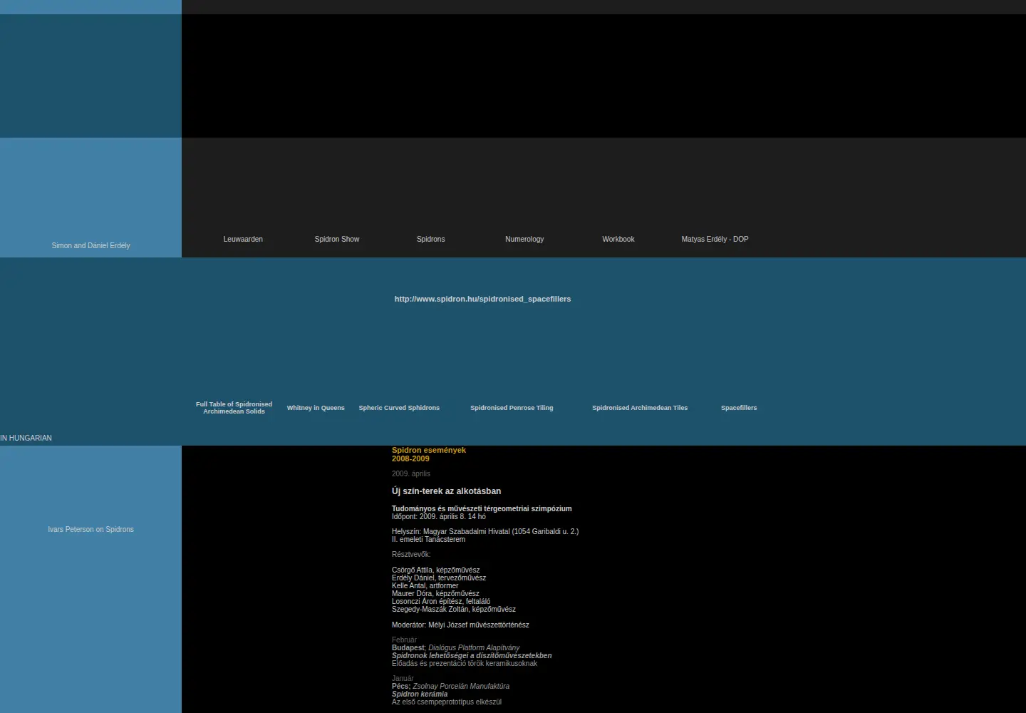 Captured homepage of spidron.hu in the current scan