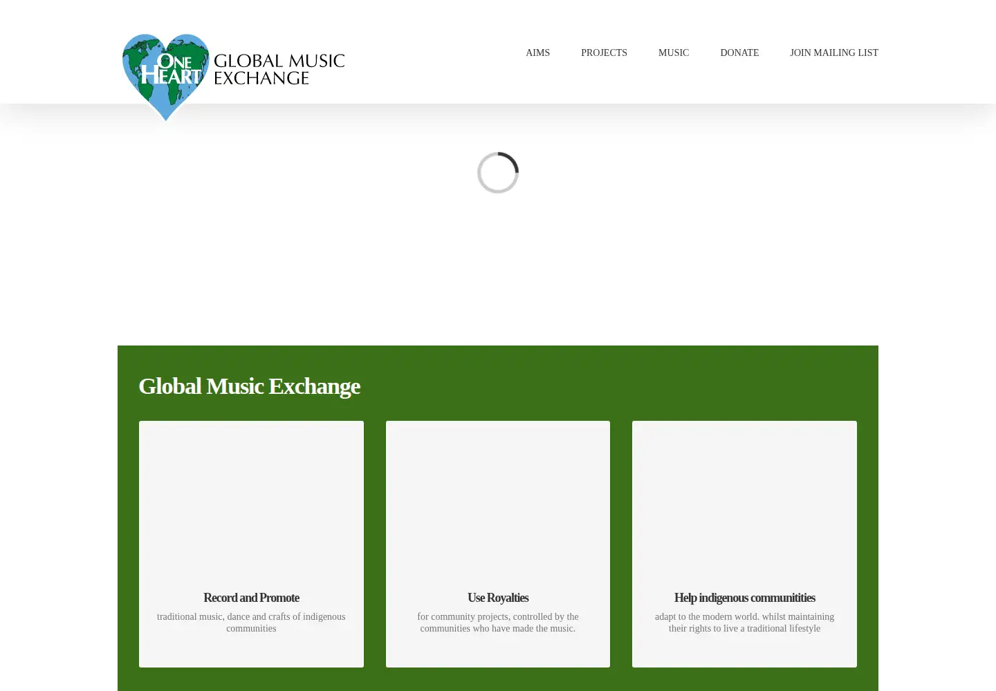Captured homepage of 1heart.org in the current scan