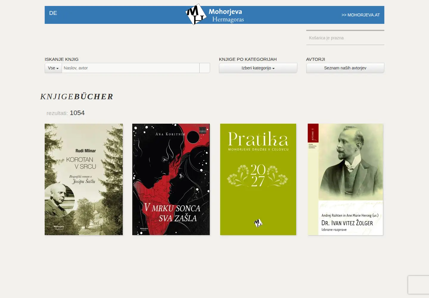Screenshot of mohorjeva.com