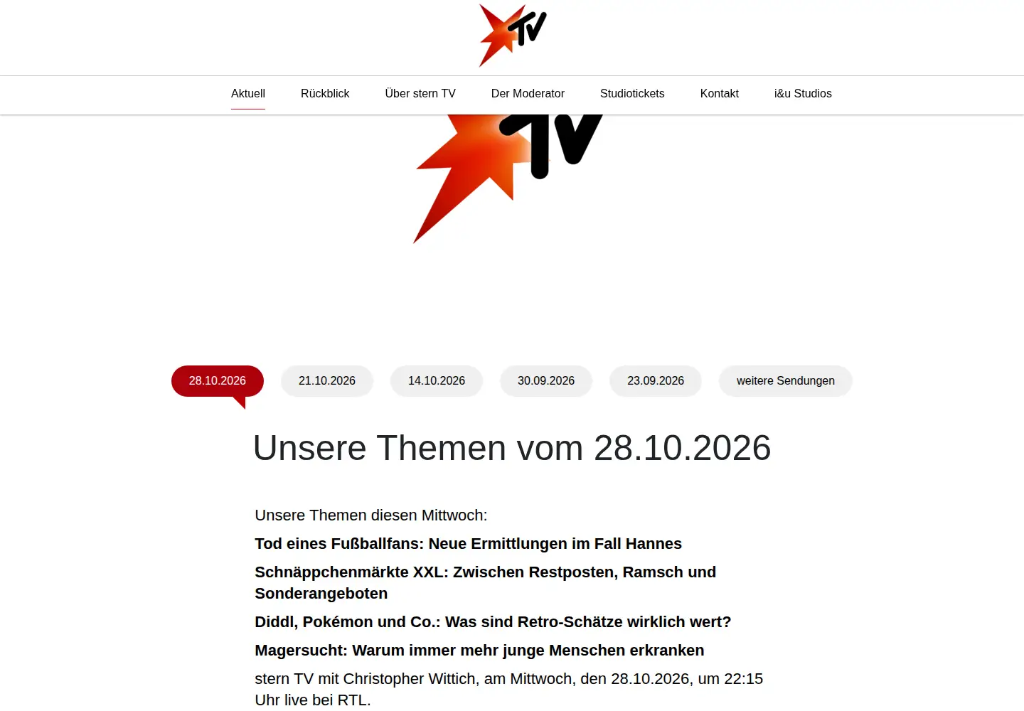 Screenshot of sterntv.de