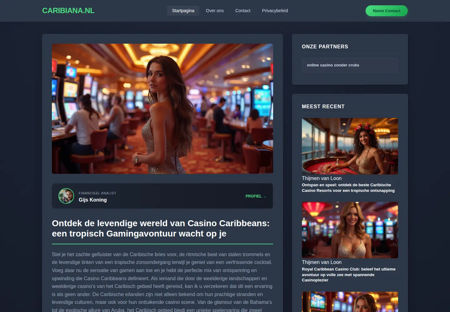 Screenshot of caribiana.nl