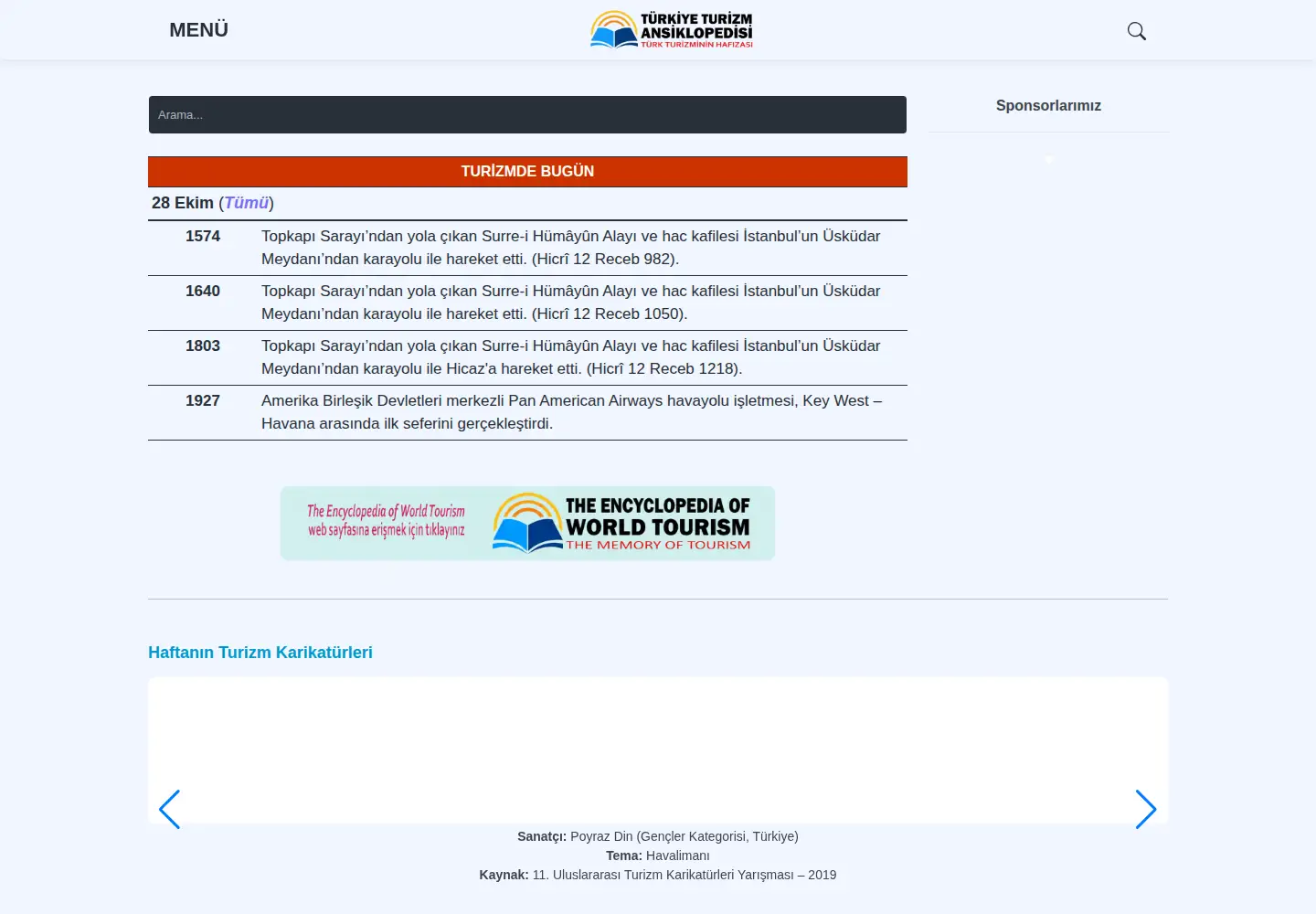 Screenshot of turkiyeturizmansiklopedisi.com