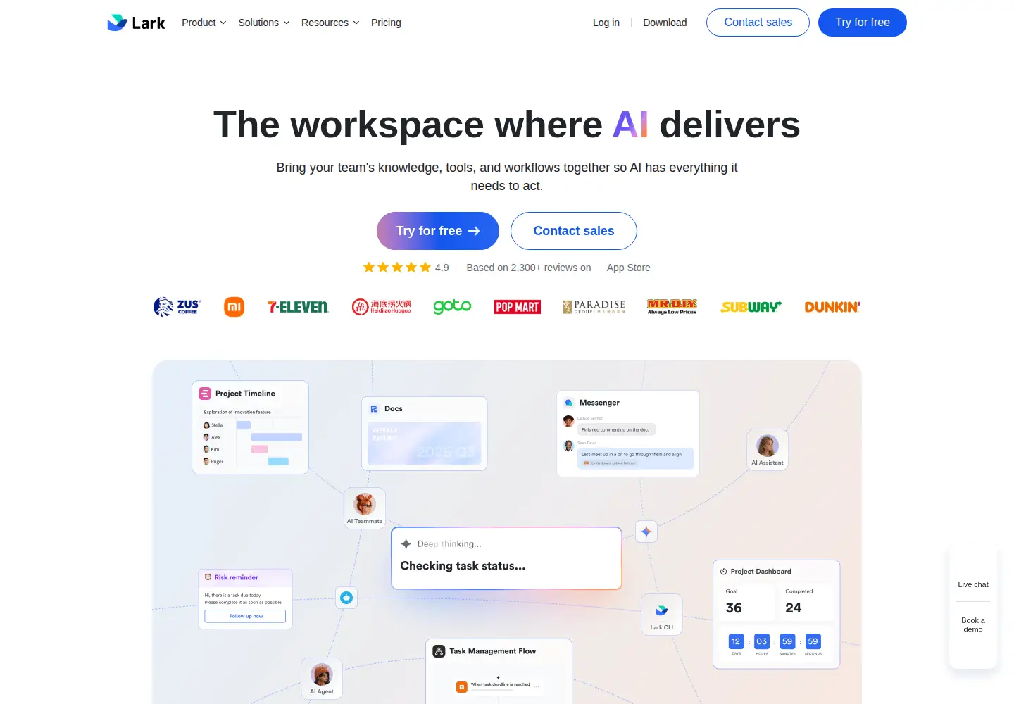 Screenshot of larksuite.com