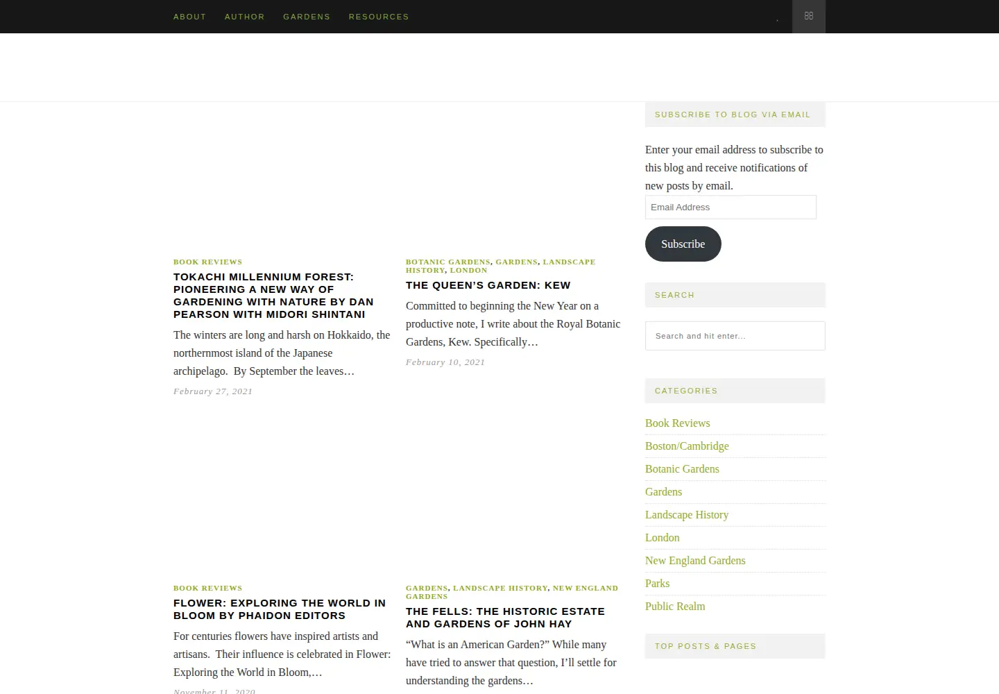 Captured homepage of landscapenotes.com in the current scan