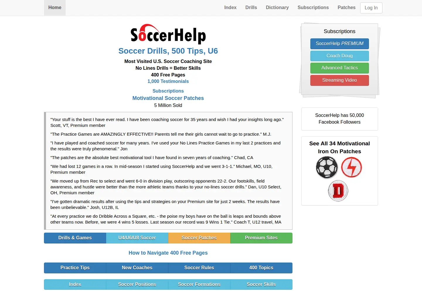 Captured homepage of soccerhelp.com in the current scan