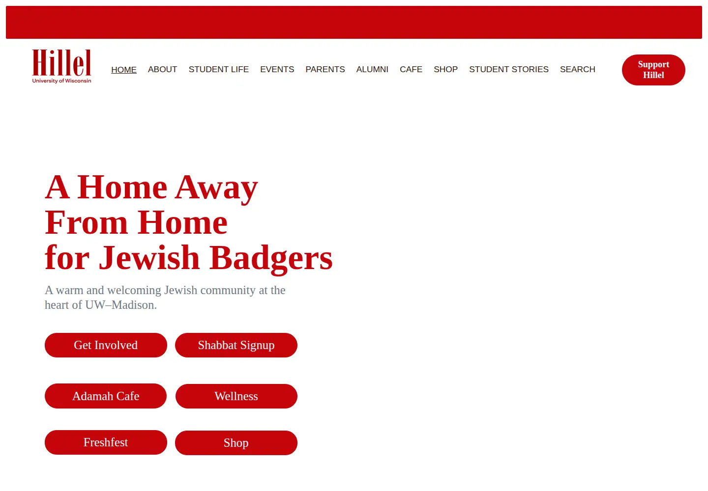 Screenshot of uwhillel.org