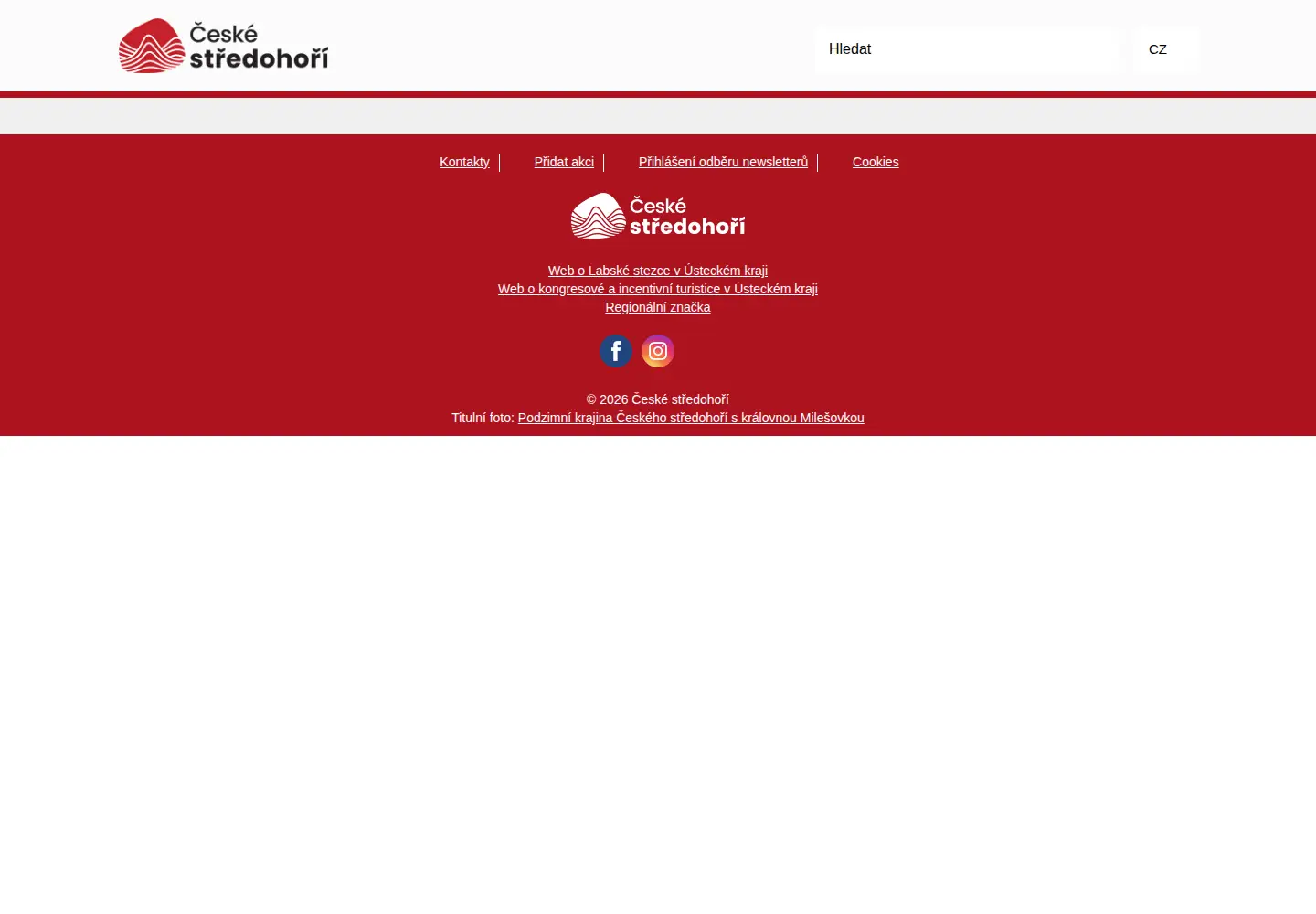 Captured homepage of stredohori.cz in the current scan
