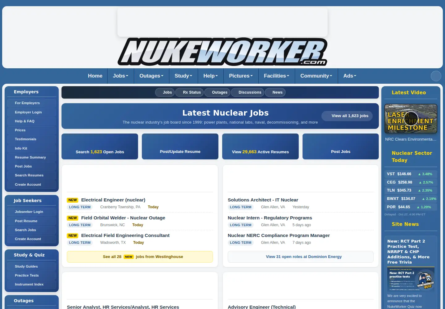 Screenshot of nukeworker.com