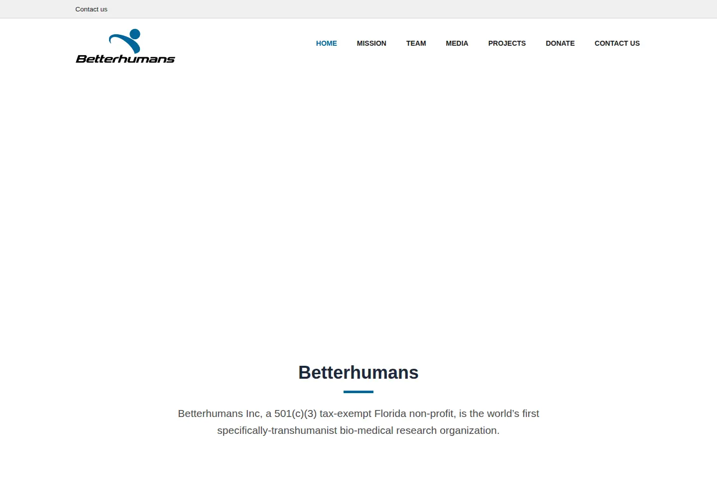 Captured homepage of betterhumans.com in the current scan