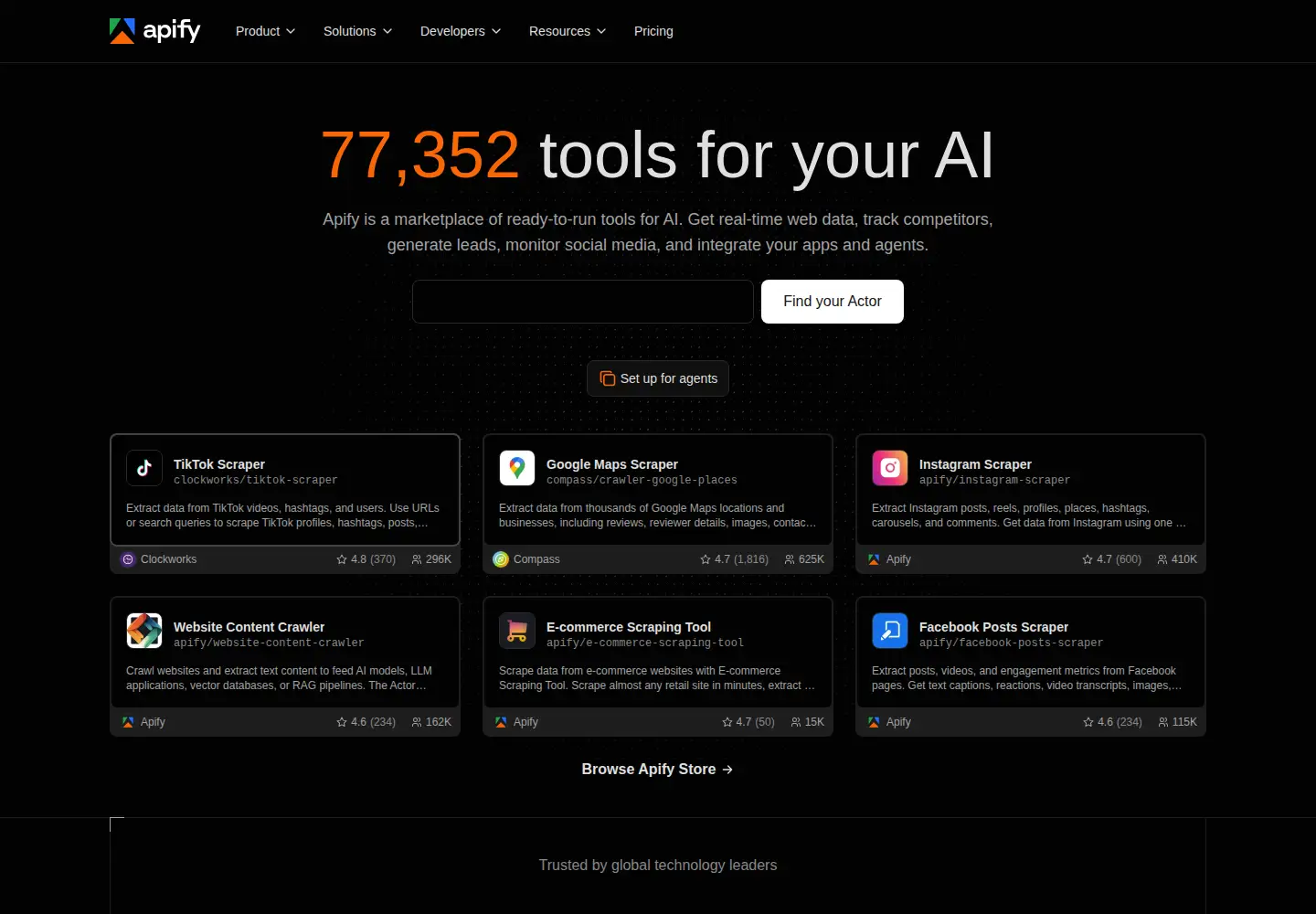Screenshot of apify.com