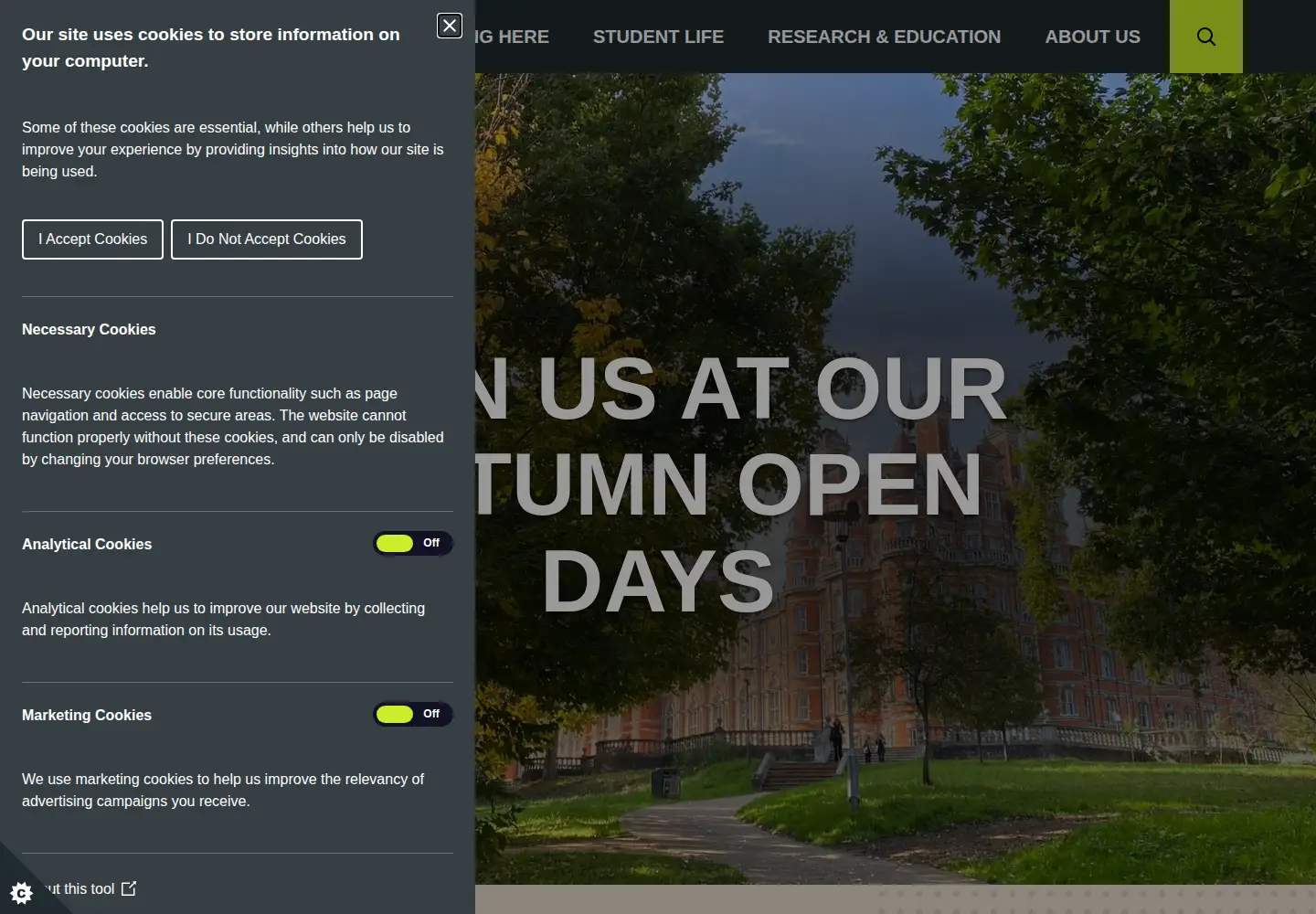 Screenshot of royalholloway.ac.uk