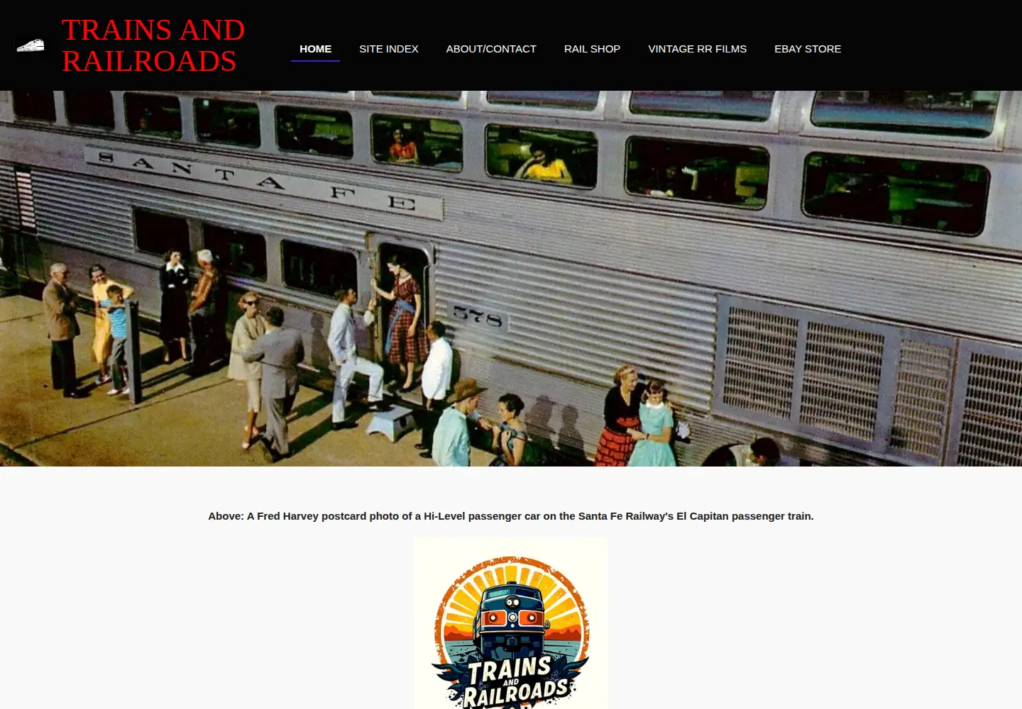 Screenshot of trains-and-railroads.com