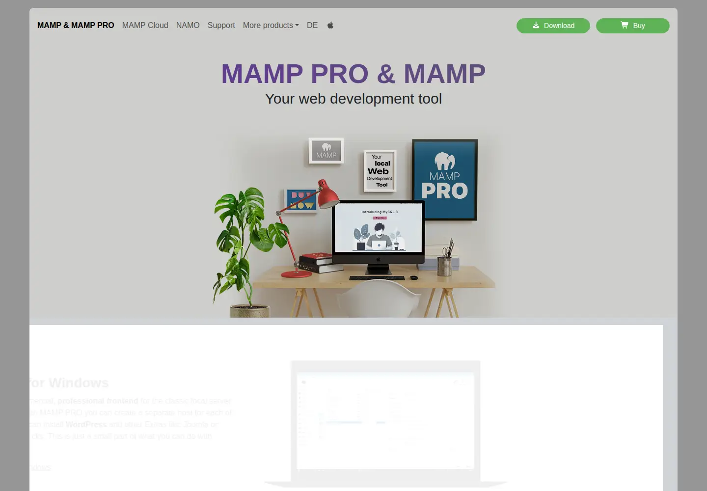 Screenshot of mamp.info