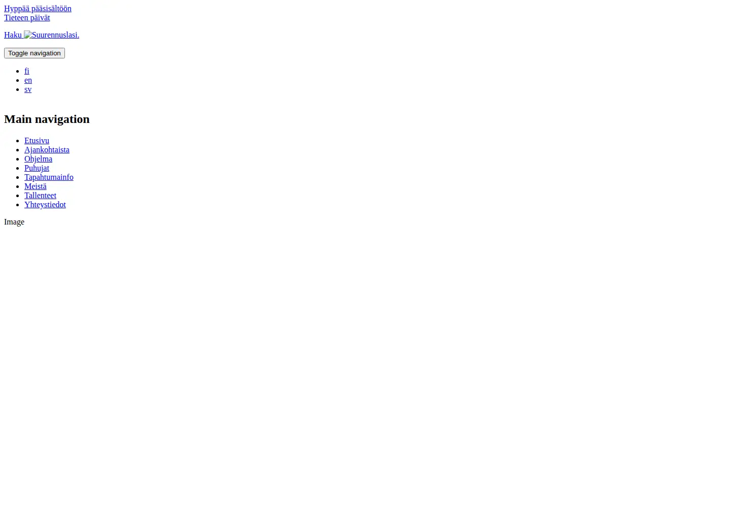 Screenshot of tieteenpaivat.fi