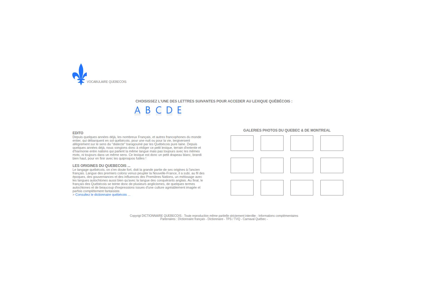 Screenshot of dictionnaire-quebecois.com