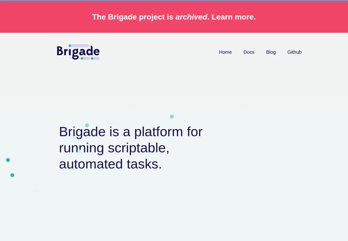 Captured homepage of brigade.sh in the current scan