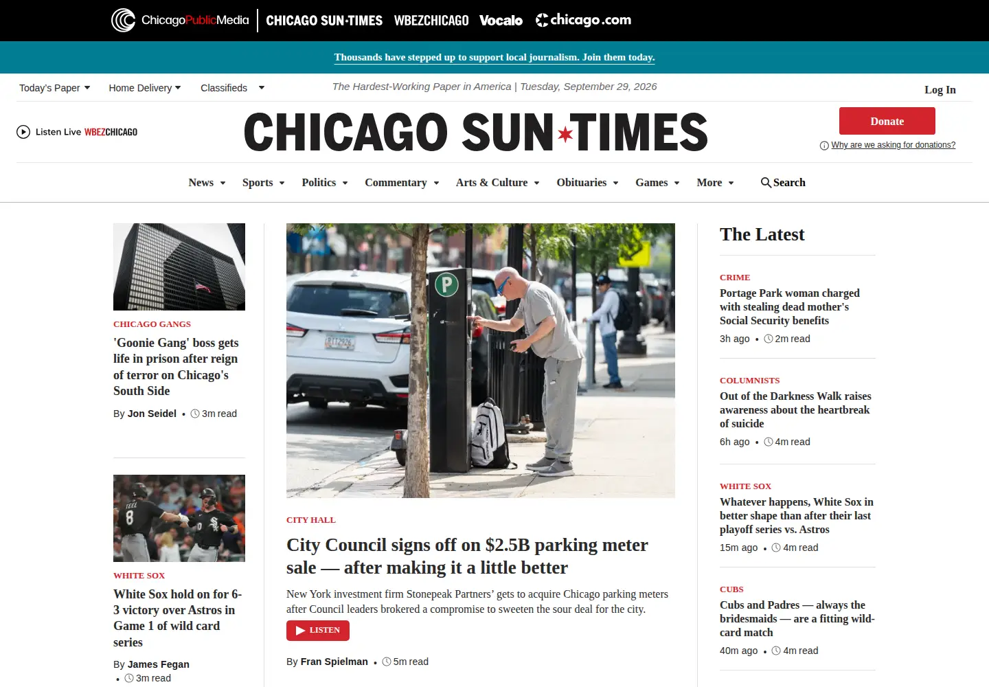 Screenshot of suntimes.com