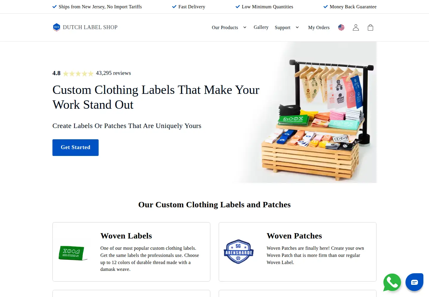 Captured homepage of dutchlabelshop.com in the current scan